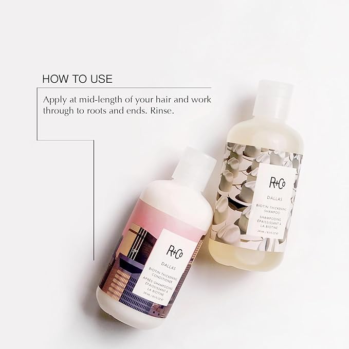 R+Co Dallas Biotin Thickening Shampoo and Conditioner Set– Volumizing Formula for Fine, Thin Hair – Adds Strength, Body & Fullness – Sulfate-Free, Vegan & Cruelty-Free – 8.5 oz 2PK+ Sample