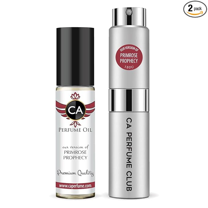 CA Perfume Duo Impression of Primrose Prophecy For Women And Men Perfume Layering Set Long Lasting Travel Size EDP + Body Oil Roll-On Bottle 0.27 Fl Oz+0.33 Fl Oz