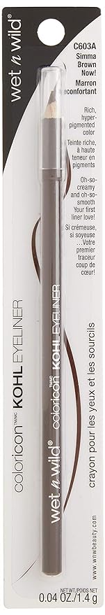 wet n wild Color Icon Kohl Eyeliner Pencil, Rich Hyper-Pigmented Color, Smooth Creamy Application, Long-Wearing Matte Finish Versatility, Cruelty-Free - Simma Brown Now! (Packaged)