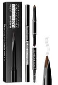 Browcharm Microblading Eyebrow Pencil,0.1mm Ultra-Fine Tip,3-in-1 Waterproof Eyebrow Pencil,with Eyebrow Powder&Eyebrow Brush,Hair-Like Strokes,Shapes,Fills Brow Makeup (04 Red Brown)