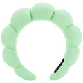 AOENJIE Spa Headbands for Washing Face or Makeup, Sponge Bubble Skincare Headbands, Puffy Terry Cloth Hairband for Women, Skin Care Makeup Headwear Hair Accessories for Girls (Green)