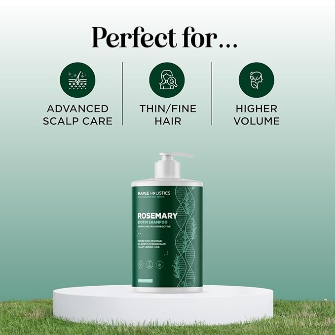 Volumizing Biotin and Rosemary Shampoo - Vegan Rosemary Biotin Shampoo for Thinning Hair for Women and Men with Nourishing B Vitamins & Tea Tree Oil - Paraben Silicone & Sulfate Free (32 Fl Oz)