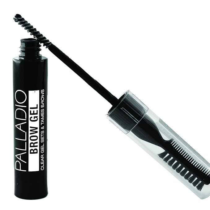 Palladio Brow Styler Clear Brow Gel, Innovative Formula, Holds and Grooms Brows, Brow Setter, Natural Look, Lightweight, Multi-Purpose Conditioning Formula, Doubles as a Clear Mascara
