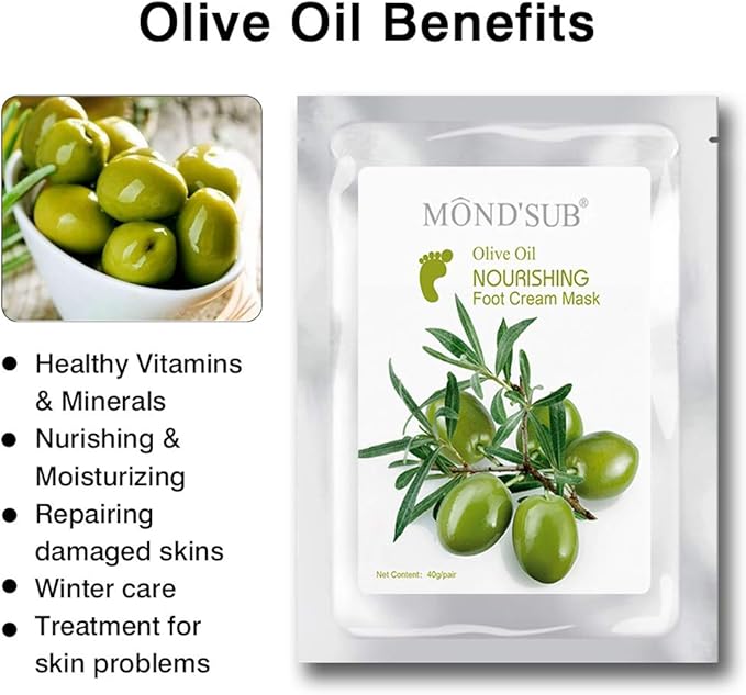 [5 Value Pairs] MOND'SUB Moisturizing Foot Mask Olive Oil