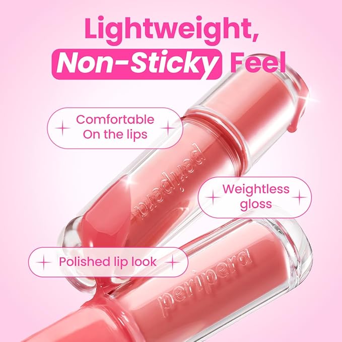 Peripera Mood Glowy Tint, Watery Glow Finish, Buildable Fresh Color, Lightweight, Long-Lasting, Non-Sticky, Korean Lip Tint (10 BARE PINK)