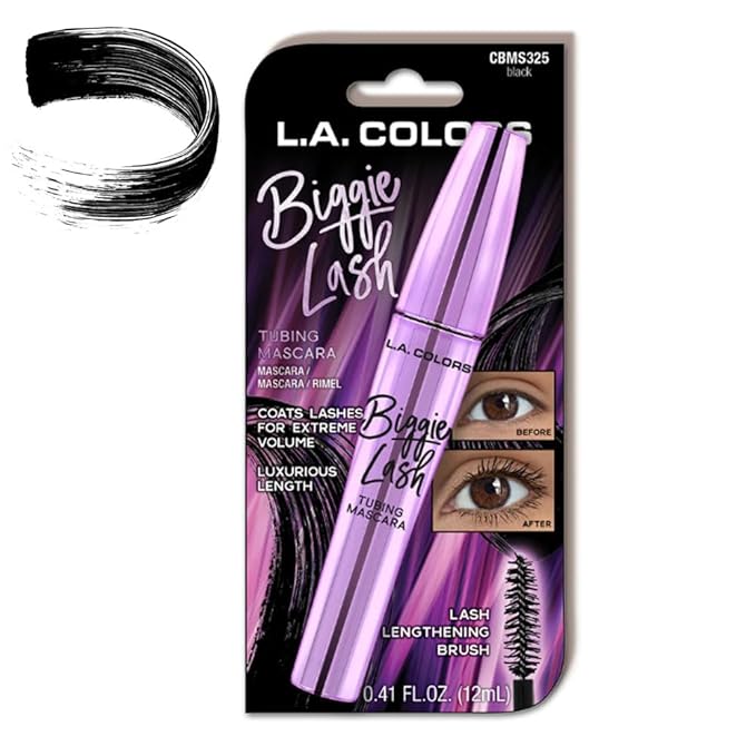 L.A. COLORS Biggie Lash Tubing Mascara, Black CBMS812