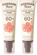 Hawaiian Tropic Sheer Touch Face Sunscreen Lotion SPF 60, 2.5 Fl Oz | Travel Size Sunscreen for Face, Sunblock Lotion, 2.5 Fl Oz,(Pack of 2)