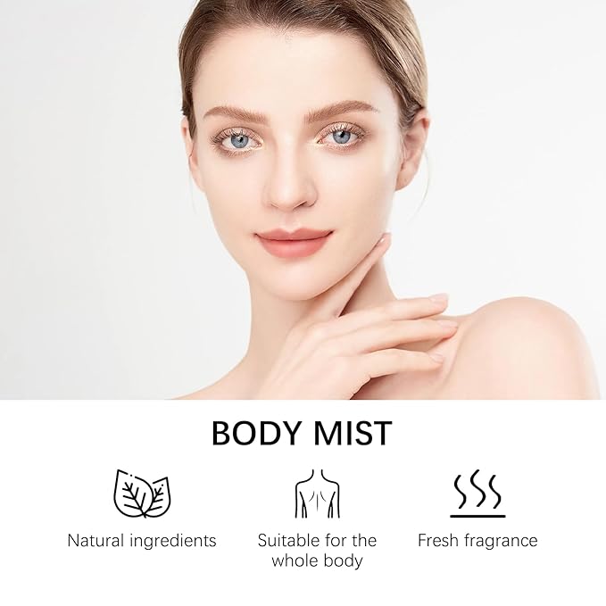 Body & Hair Mist for Women – Natural Raspberry - Scent Spray for Full Body - Lightweight & Hydrating 1.5 fl oz/45ml, Travel Size Set