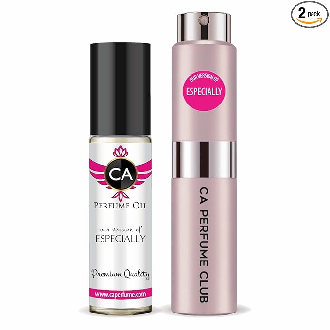 CA Perfume Duo Impression of Especially For Women Perfume Layering Set Long Lasting Travel Size EDP + Body Oil Roll-On Bottle 0.27 Fl Oz+0.33 Fl Oz