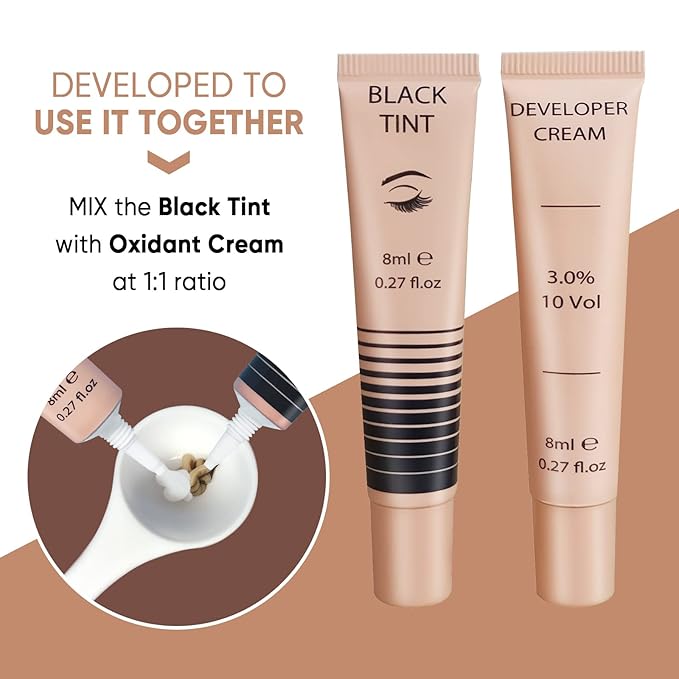 Lash Color Kit Instant Black Eyelash Color 8ml Easy to Use with Natural Results for Beginner Salon Beauty