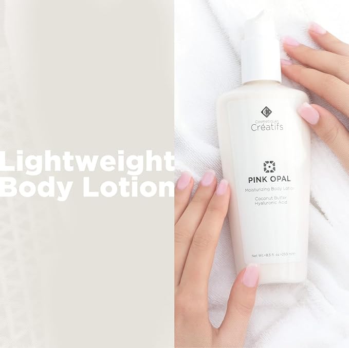 Pink Opal Moisturizing Shimmering Body Lotion with Coconut Butter and Hyaluronic Acid, 8.5 fl. oz.