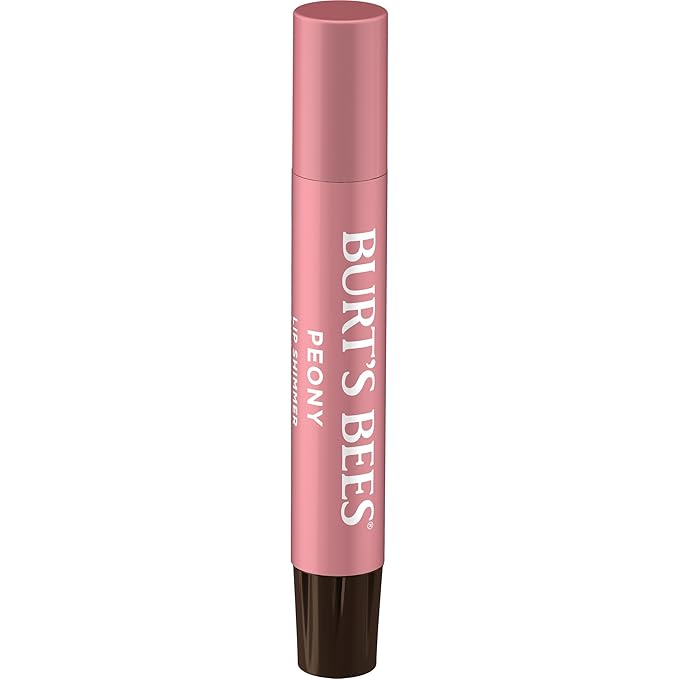 Burt's Bees Shimmer Lip Tint Set, Mothers Day Gifts, Tinted Lip Balm Stick, Moisturizing for All Day Hydration with Natural Origin Glowy Pigmented Finish & Buildable Color, Peony (4-Pack)