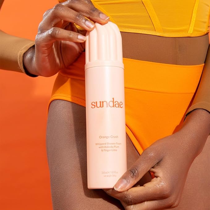 sundae Whipped Shower Foam Orange Foaming Body Wash 8.9 fl oz, 265ml with Kakadu Plum & Finger Lime