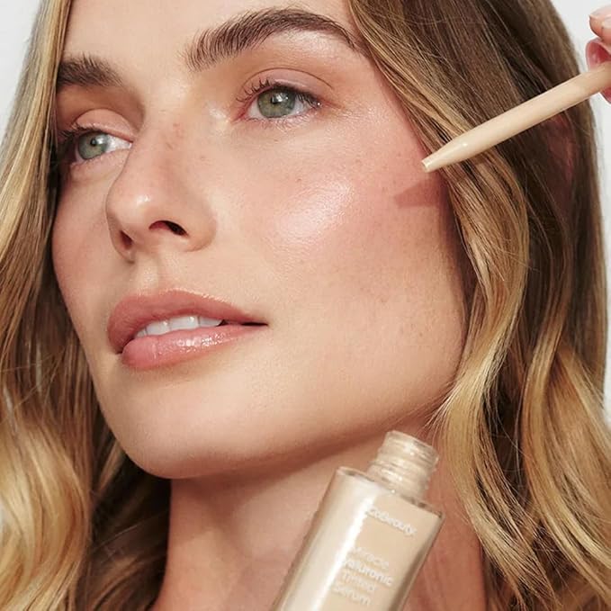 MCoBeauty Miracle Hyaluronic Tinted Serum 0.5-2 Very Light - Hydrating Skin Tint Foundation with Hyaluronic Acid Ginseng - Buildable Sheer to Medium Coverage Dewy Finish - Vegan Cruelty Free Makeup