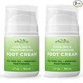 Pumice Valley 2 Pack Foot Cream for Dry Cracked Feet and Heels - Natural Moisturizer, Corn, Calluses Treatment - Skin, Body Lotion, Panthenol, Tea Tree Oil, Menthol 1.7 Oz