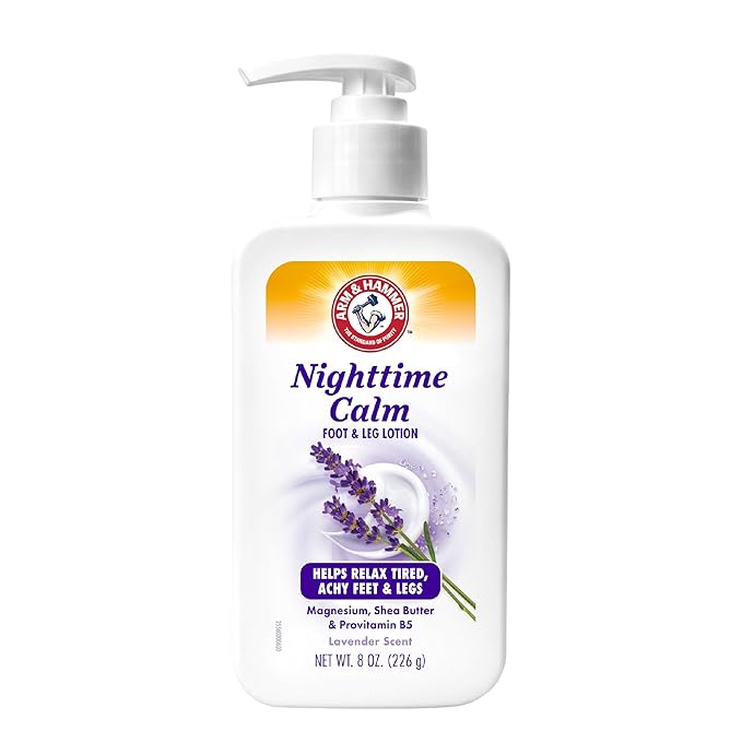 Arm & Hammer™ Nighttime Calm Foot & Leg Lotion with Magnesium - Lavender Scented Cream - 8oz. Hydrating & Moisturizing Magnesium Lotion with Shea Butter & Provitamin B5