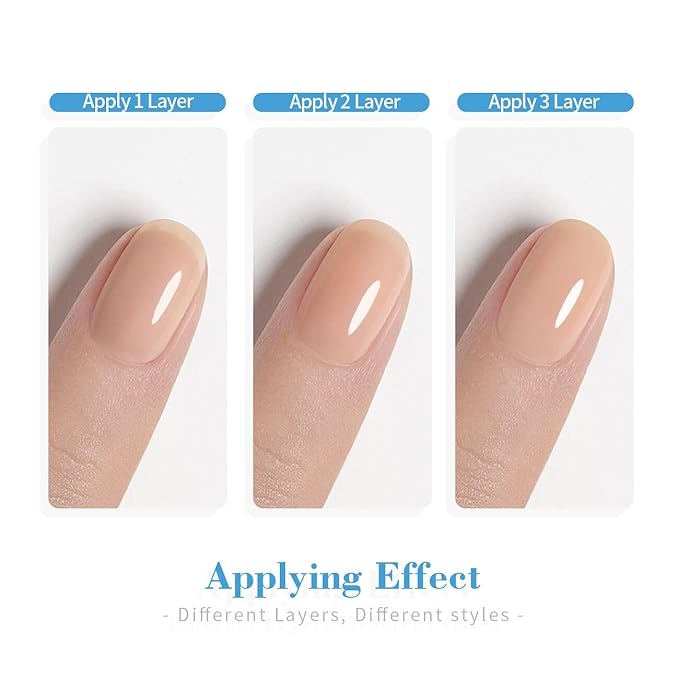 RARJSM Nude Gel Nail Polish Set of 6 Transparent Colors 7.5ml Clear Purple Sheer Wine Red Milky Mavue French Manicure LED UV Gel Soak Off Curing Requires Home