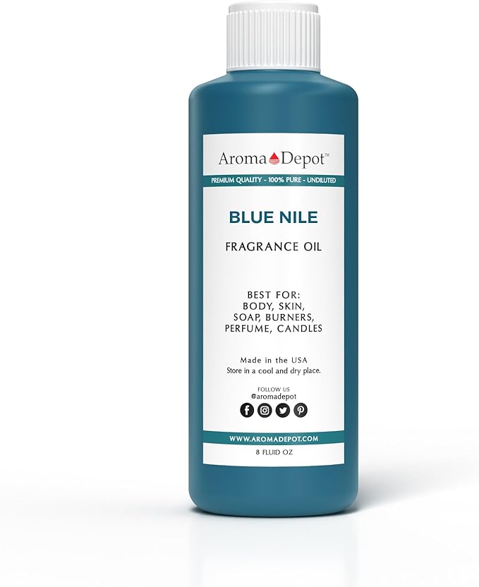 Aroma Depot 8 fl. oz Blue Nile Fragrance Oil, Perfume Oil, Scented Oil for Making, Soap, Candle Making & Incense. Used in Aromatherapy Diffusers, Warmers, and Burners. DIY Such as Lotions & Creams.
