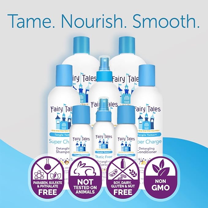 Fairy Tales Tangle Tamer Detangling Shampoo and Conditioner for Kids - Ultra Moisturizing and Anti Frizz Protection - Paraben Free, Sulfate Free - 32 Oz (2 pack)
