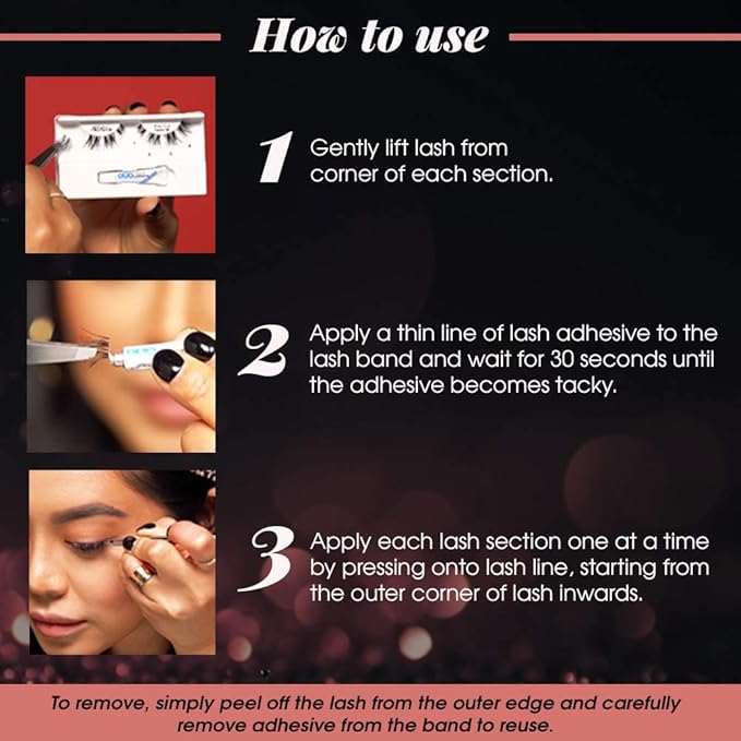 Ardell Pre-Cut False Lashes 900 with Free Duo Adhesive, 4 Packs