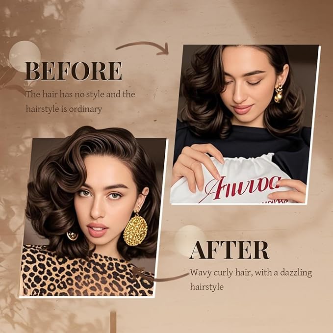 Heatless Hair Curler Heatless Curls Overnight Heatless Blowout with Luxury Cloth Bag satin Scarf, Curling Rod Headband to Sleep in No Heat Curling(3Rods Black)