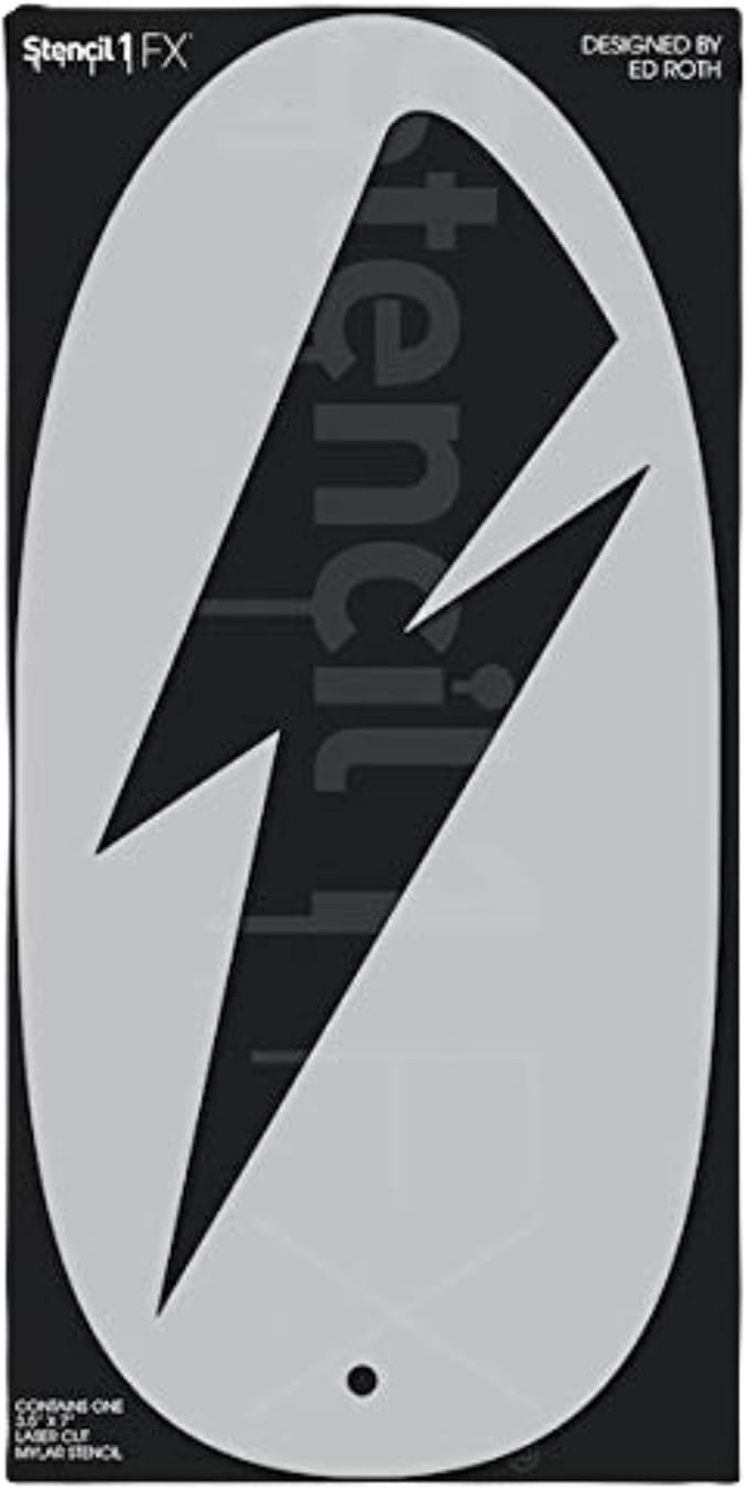 Stencil1FX - Lightning Bolt Eye Makeup Stencil for Costumes, Dress Up, Halloween, Cosplay, Face Painting, Raves, Festivals, Parades, Parties