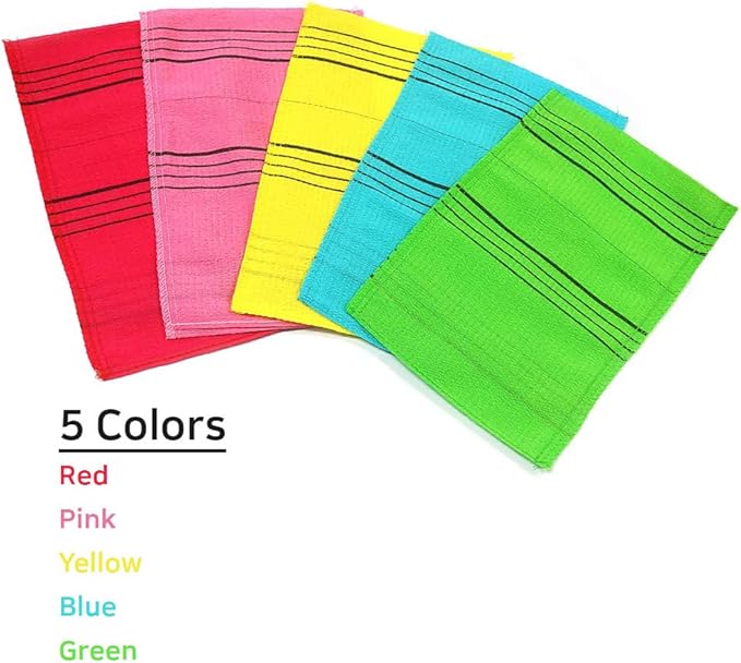 Asian Korean Exfoliating Bath Washcloth Mitt (5, Mix)