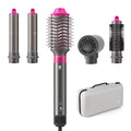 5 in 1 Hot Air Brush Hair Dryer Air Styler - 110,000 RPM Fast Drying, Curling, Straightening with Ceramic Coating & Negative Ion, No Heat Damage for All Hair Types, Includes Travel Case (Red)
