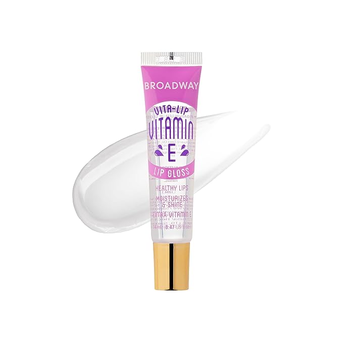 Ruby Kisses Broadway Vita-Lip Clear Lip Gloss (Vitamin E 48 Pack), Ultra-Hydrating & Soothing Formula with Multi-Vitamin Oils, High-Shine Non-Sticky Finish, Healing Lip Balm for Healthy Lips