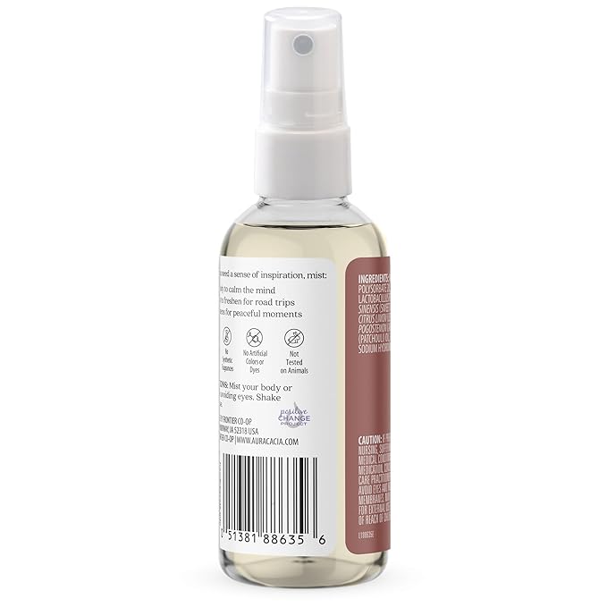Aura Cacia Patchouli and Sweet Orange Aromatherapy Mist - Body and Room Spray with Pure Essential Oils for Refreshing, Soothing Aromatherapy | 4 Fl Oz (Pack of 1)