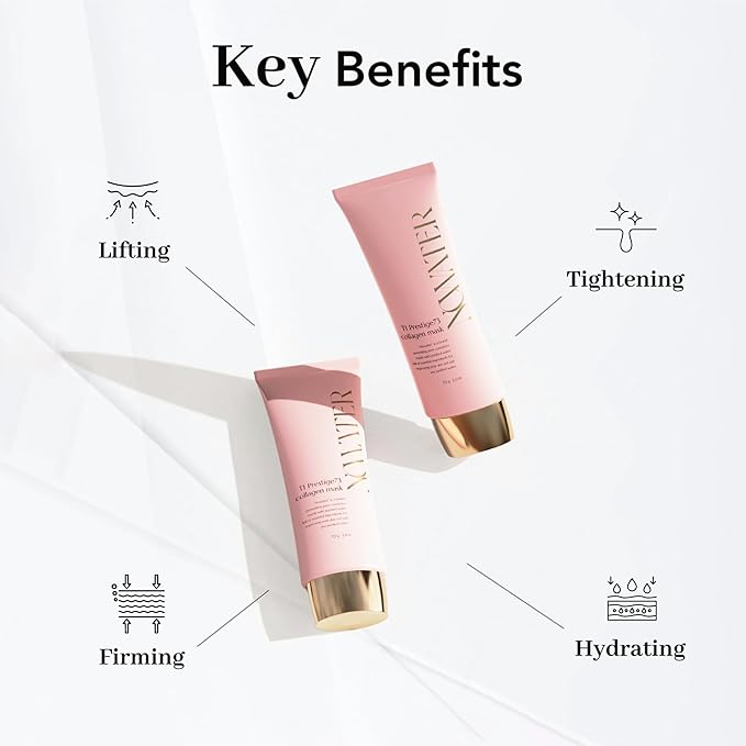 NOWATER Collagen Peel Off Face Mask for Glass Skin — Korean Skincare Hydrolyzed Collagen & 6 Peptides, Visibly Firms & Hydrates in 15 Minutes, Overnight Sleeping Mask for All Skin Types (2.4 fl.oz)