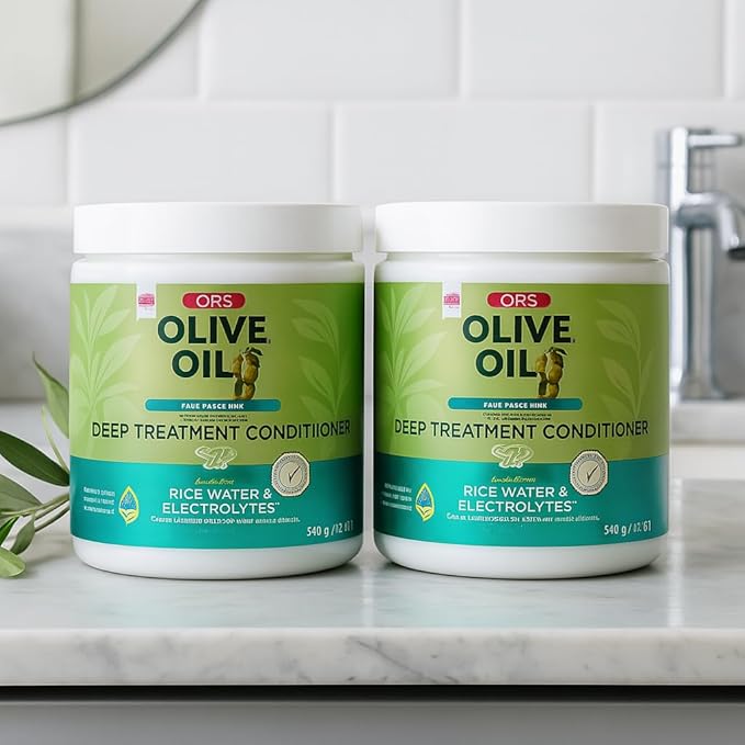 ORS Olive Oil Max Moisture Deep Treatment Conditioner with Rice Water & Electrolytes 20.0 Ounces (Pack of 2)