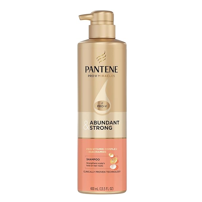 Pantene Abundant & Strong Shampoo, Strengthens Scalp's Hold on Hair Roots, 13.5 oz