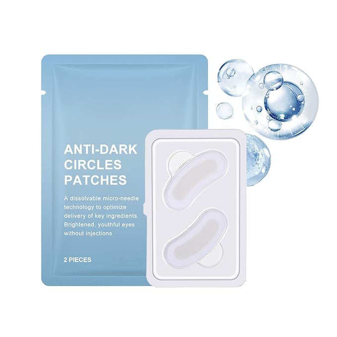 Dissolvable Microneedle Eye Patches for Dark Circles | 1 Pair | Under Eye Mask with Hyaluronic Acid & Retinol | Needle-Free Treatment for Puffiness & Fine Lines