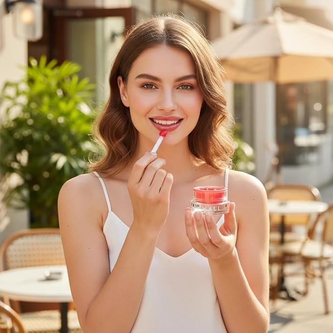 Lip balm butter BS-MALL Watermelon- Luxurious hydrating overnight lip mask Care & chapstick for Dry Chapped Lips, Lip Repair Treatment with Glossy Finish,20g