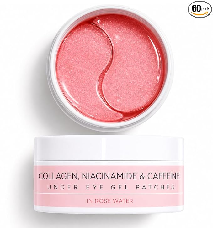 Under Eye Patches for Dark Circles & Puffiness – Collagen, Caffeine & Niacinamide Eye Masks – Hydrating Depuffing Anti-Aging Under Eye Patches for Bags & Fine Lines- 60 ct.