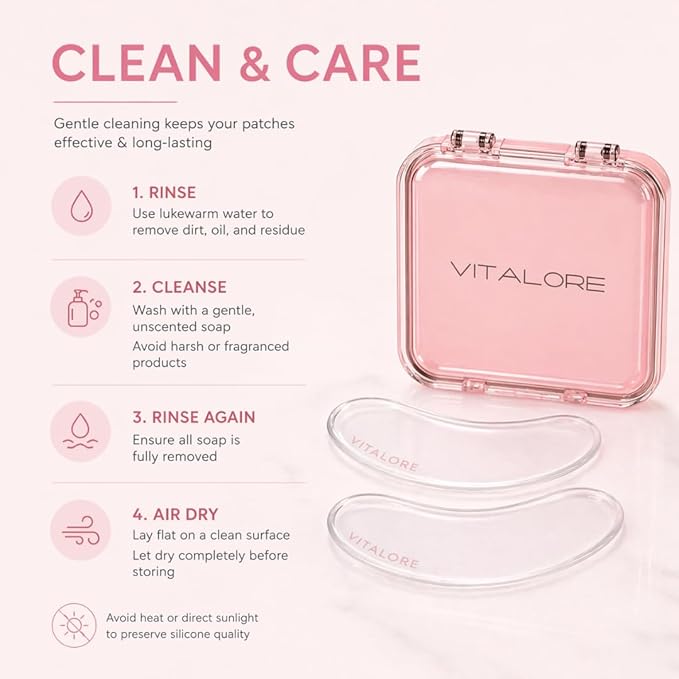 Reusable Silicone Under Eye Patches – Hydrating Eye Masks for Puffiness, Dark Circles & Fine Lines, Smoothing Under Eye Care- 100% Silicone Reusable Eye mask