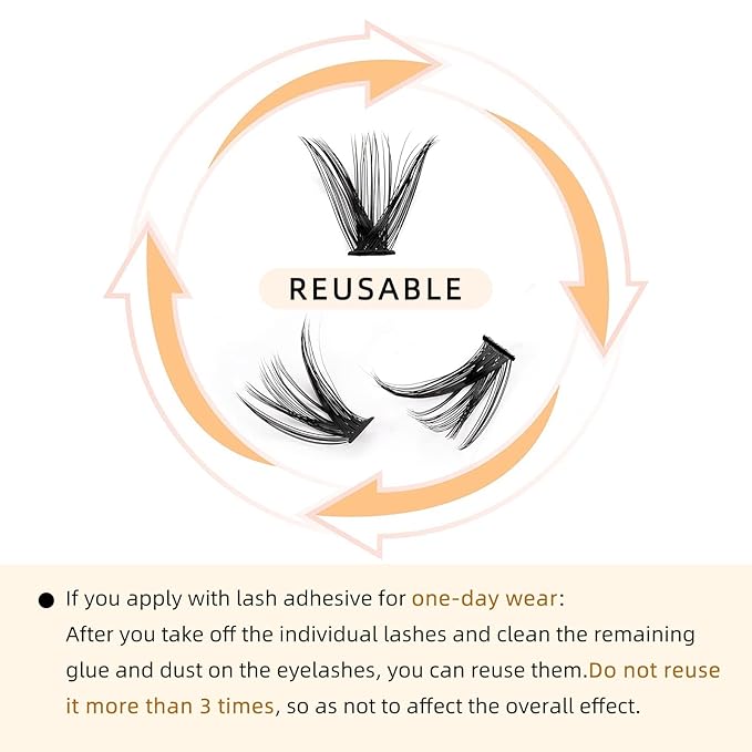 QUEWEL Cluster Lashes 240Pcs Individual Lash 50D 0.07 C Curl Mix8-14mm Lash Extensions Clusters Lashes Soft&Natural False Eyelashes Individual DIY Eyelash Extension at Home(50D 0.07C mix-8-14)