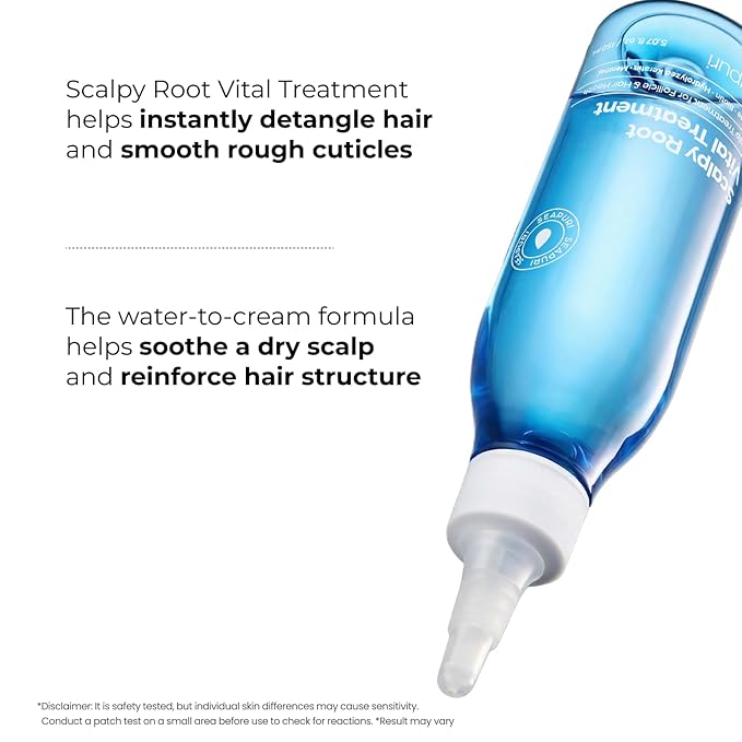 Seaprui Scalpy Root Vital Treatment | Water to Cream Scalp Treatment with Protein, Camellia, Rosemary & Chamomile | Instant Detangling, Resilient Volume, Repair & Itchy Scalp Relief