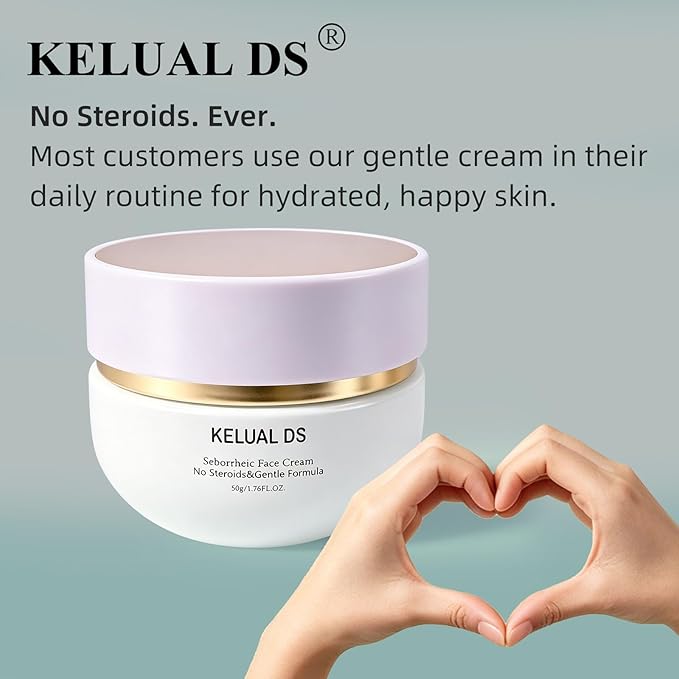 Seborrheic Face Cream for Sensitive Skin, Steroid-Free Gentle Formula, with Ceramides and Calendula Extract, 1.76 fl oz