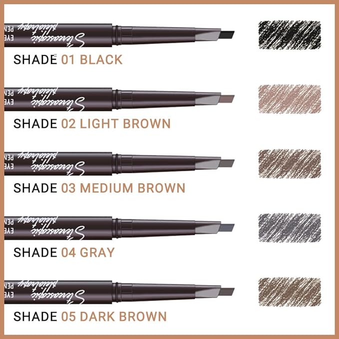 WanTuoluo Eye Brow Pencils for Women, Retractable Soft Brown Eyebrow Pencil with Brow Brush for Eye Makeup, Ultimate Thin Definer Pencils, Fine Tip lapiz de cejas-Dark Brown