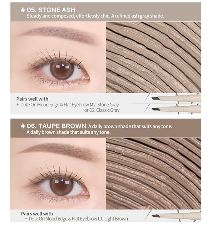 Heart Percent Dote On Mood Fake-Up Browcara, Waterproof Volumizing Long-Lasting Brow Pencil, Fast Fix Ultra-Fine Eyebrow Color Mascara, Cruelty Free, Vegan, 16g, 02. Milk Tea Brown