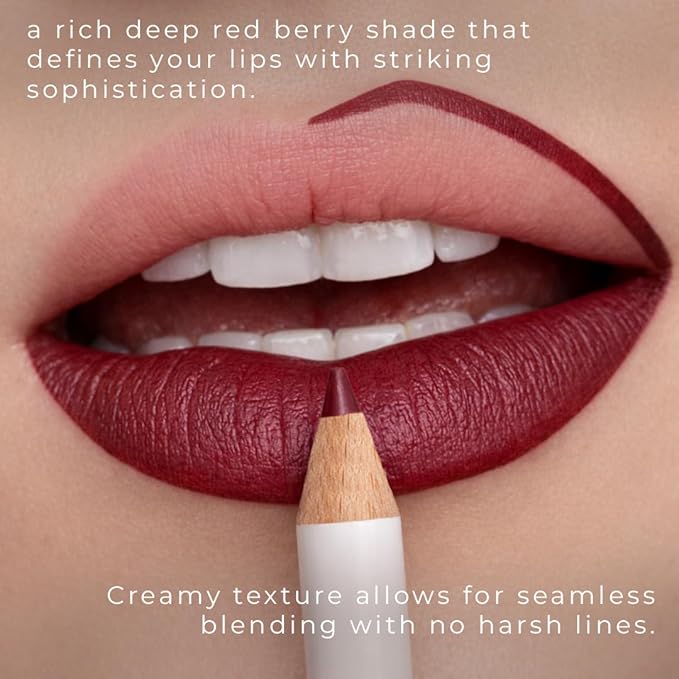 Honeybee Gardens Irresistible Lip Liner Pencil – Fantasy Deep Red Berry, Long-Lasting Lip Pencil for Women, Smooth Precision Application, Vegan Makeup Lip Products, Gluten-Free, Paraben-Free, 0.04 oz