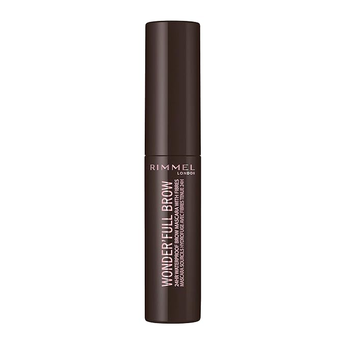 Rimmel London Wonder'Full 24HR Eyebrow Mascara, Long-Wearing, Waterproof, Smudge-Proof, 003, Dark Brown, 0.04oz