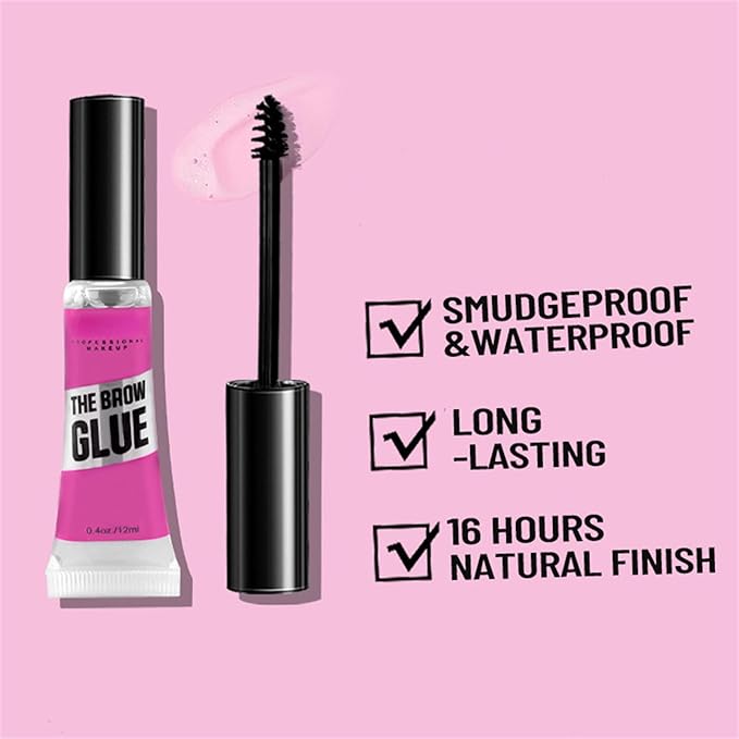 Clear Eyebrow Gel Set, Fast Eyebrow Shaping,Long-Lasting Waterproof and Transfer-Proof Extreme Hold Brow Glue(Transparent-2PCS)