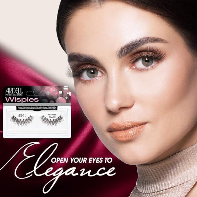 Ardell Wispies Eyelashes - Black, Lightweight, Natural Look False Eyelashes, Reusable Strip Wispy Lashes, 4 Pack