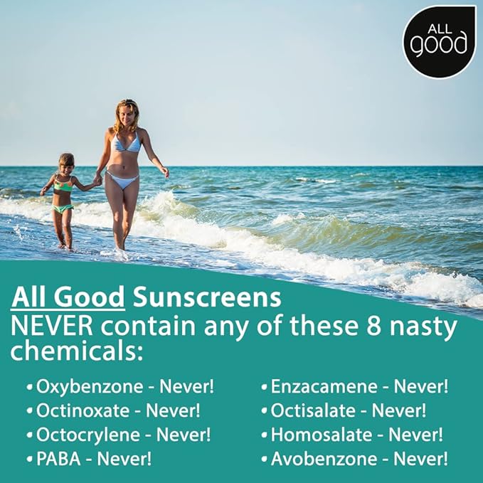 All Good Baby & Kids Sunscreen Spray - UVA/UVB Broad Spectrum, SPF 30, Zinc Oxide, Coral Reef Friendly, Water Resistant, Calendula, Aloe (6 oz)(2-Pack)