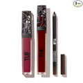 The Lip Bar Vegan Lip Kit, with Straight Facts Lip Liner, Rich Auntie Liquid Matte Lipstick, and Vixen Non-Stickly Lip Gloss, 3 pieces
