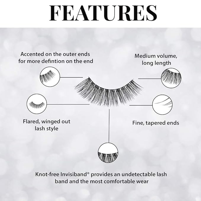 Ardell False Eyelashes 3D Faux Mink Lashes 857 - Ultra-Fluffy Strip Lashes with Invisiband for a Dramatic Eye Look, 4 Pairs