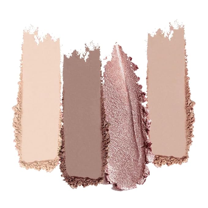 4 Colors Warm Neutral Nude Eyeshadow Makeup Palette with Mirror – Matte & Shimmer High Pigment Blendable Long-Lasting Mini Everyday Eye & Contour Makeup Palette, Perfect for Blue, Green & Brown Eyes